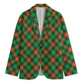 Irish Saint Patrick's Day Plaid Print Men's Cotton Blazer