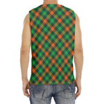 Irish Saint Patrick's Day Plaid Print Men's Fitness Tank Top