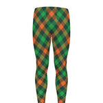 Irish Saint Patrick's Day Plaid Print Men's leggings