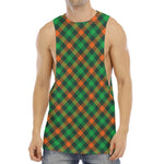 Irish Saint Patrick's Day Plaid Print Men's Muscle Tank Top