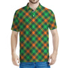 Irish Saint Patrick's Day Plaid Print Men's Polo Shirt