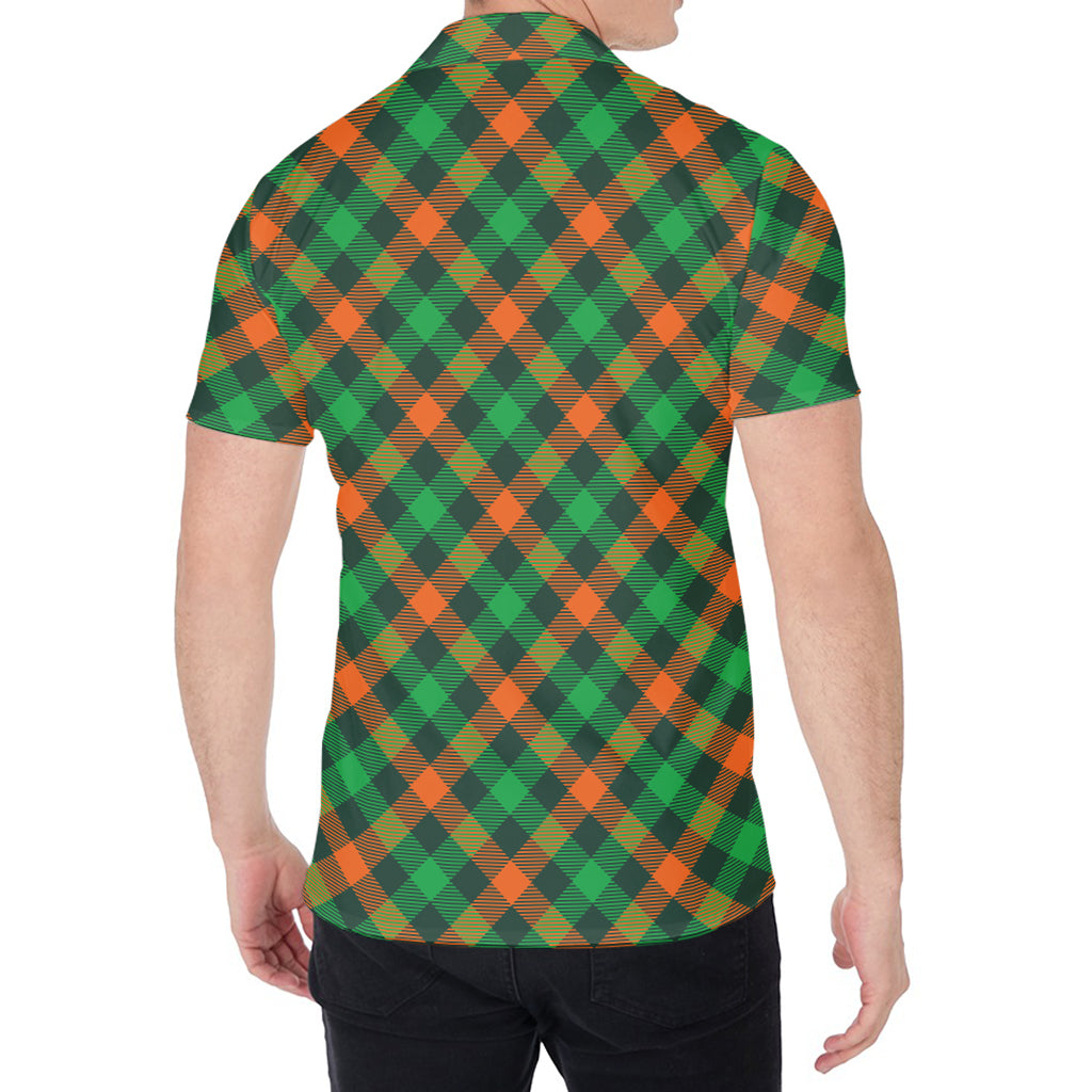 Irish Saint Patrick's Day Plaid Print Men's Shirt
