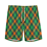 Irish Saint Patrick's Day Plaid Print Men's Sports Shorts