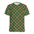 Irish Saint Patrick's Day Plaid Print Men's Athletic T-Shirt