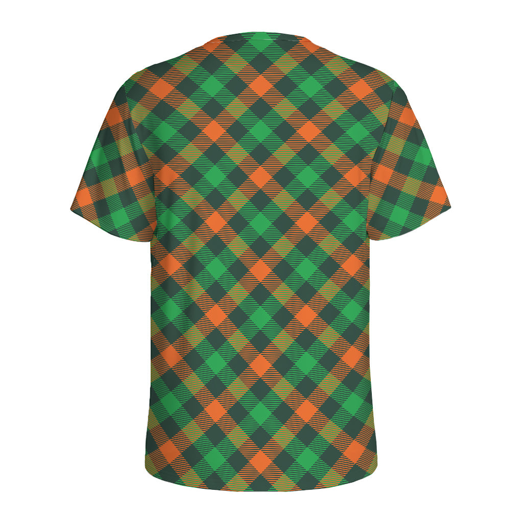 Irish Saint Patrick's Day Plaid Print Men's Sports T-Shirt