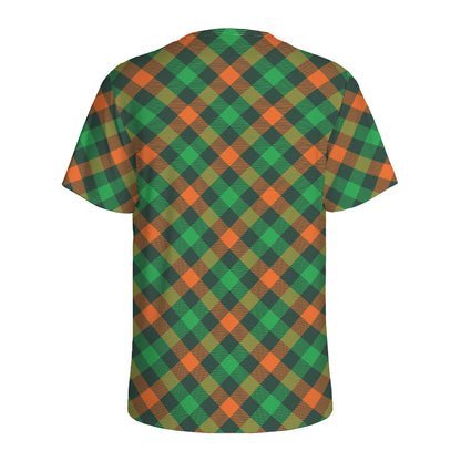 Irish Saint Patrick's Day Plaid Print Men's Sports T-Shirt