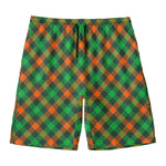 Irish Saint Patrick's Day Plaid Print Men's Swim Trunks