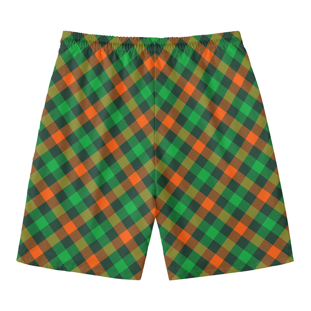 Irish Saint Patrick's Day Plaid Print Men's Swim Trunks