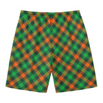 Irish Saint Patrick's Day Plaid Print Men's Swim Trunks
