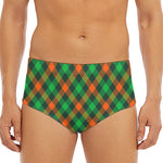 Irish Saint Patrick's Day Plaid Print Men's Triangle Swim Briefs