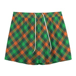 Irish Saint Patrick's Day Plaid Print Mesh Shorts