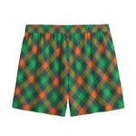 Irish Saint Patrick's Day Plaid Print Mesh Shorts