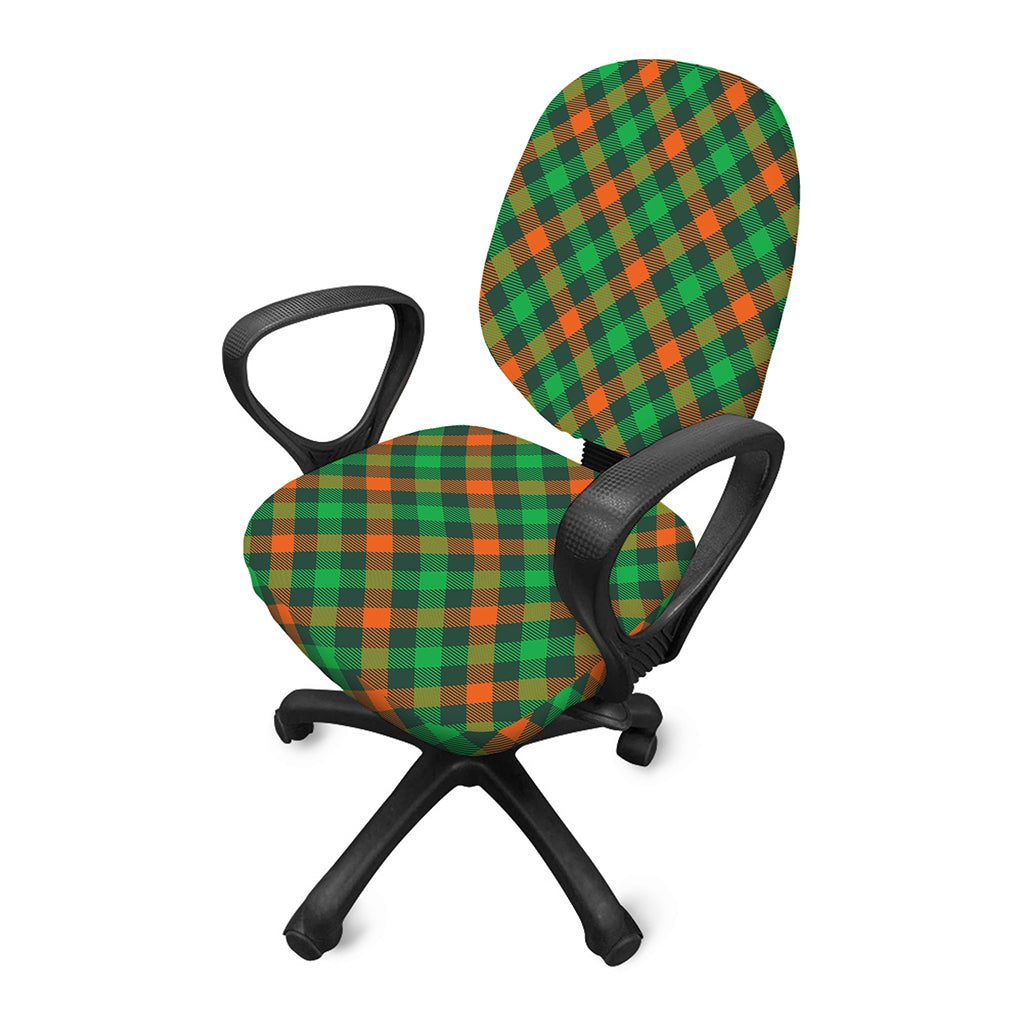 Irish Saint Patrick's Day Plaid Print Office Chair Cover