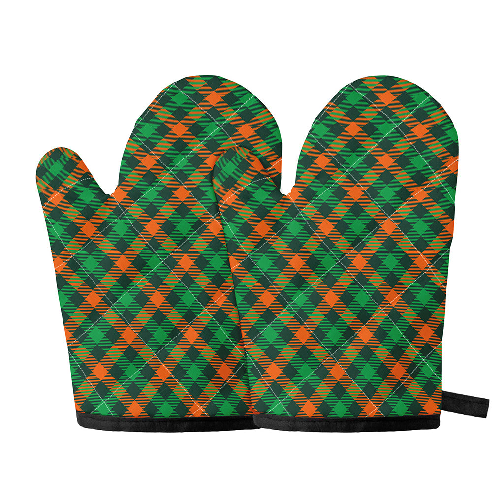 Irish Saint Patrick's Day Plaid Print Oven Mitts