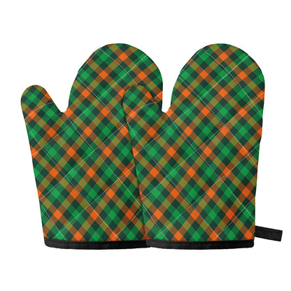 Irish Saint Patrick's Day Plaid Print Oven Mitts