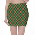 Irish Saint Patrick's Day Plaid Print Pencil Mini Skirt