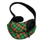 Irish Saint Patrick's Day Plaid Print Pet Sling Carrier