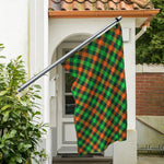 Irish Saint Patrick's Day Plaid Print Polyester Flag