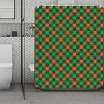 Irish Saint Patrick's Day Plaid Print Polyester Shower Curtain