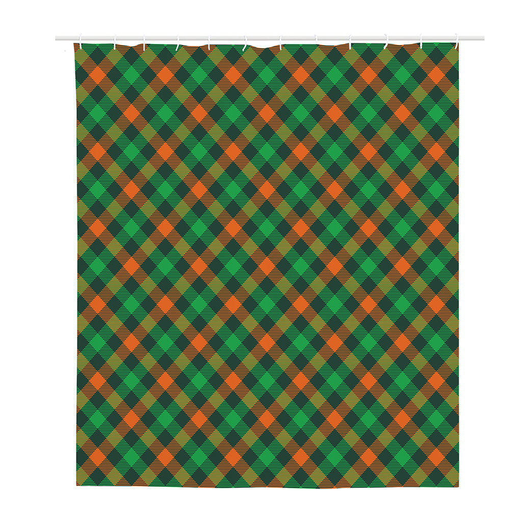 Irish Saint Patrick's Day Plaid Print Polyester Shower Curtain
