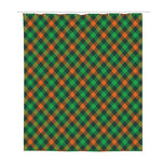 Irish Saint Patrick's Day Plaid Print Polyester Shower Curtain