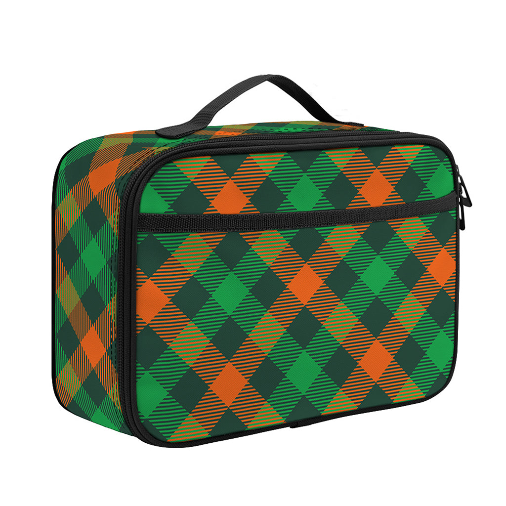 Irish Saint Patrick's Day Plaid Print Portable Lunch Bag