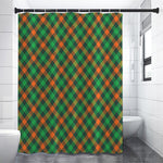 Irish Saint Patrick's Day Plaid Print Premium Shower Curtain