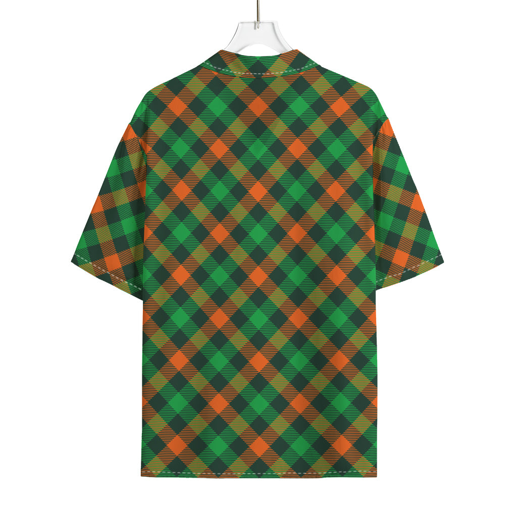 Irish Saint Patrick's Day Plaid Print Rayon Hawaiian Shirt