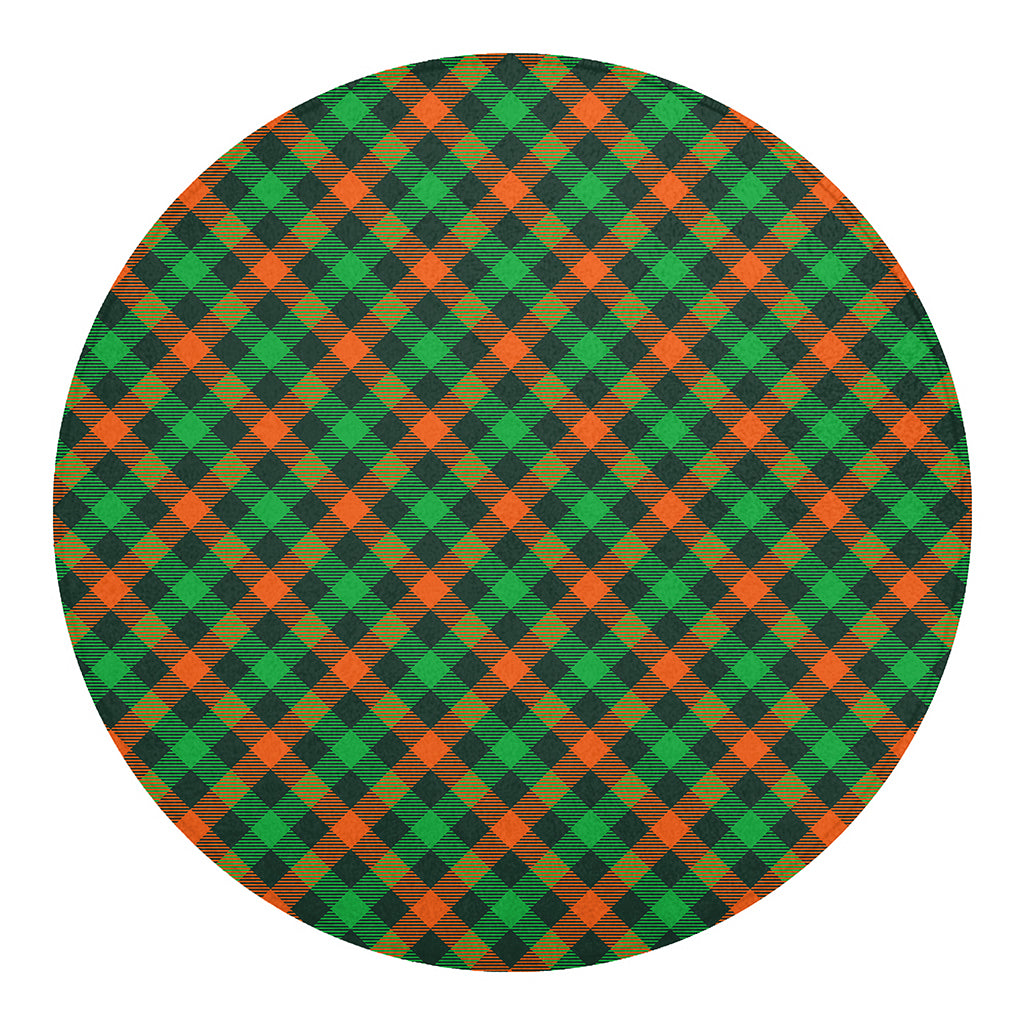Irish Saint Patrick's Day Plaid Print Round Blanket