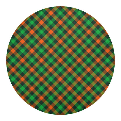 Irish Saint Patrick's Day Plaid Print Round Blanket
