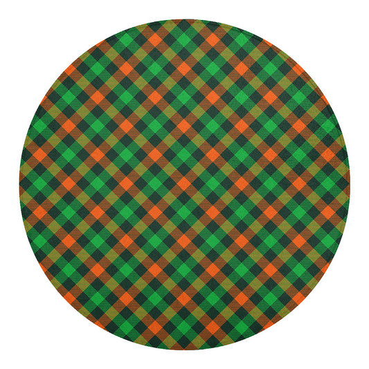 Irish Saint Patrick's Day Plaid Print Round Blanket