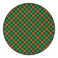 Irish Saint Patrick's Day Plaid Print Round Floor Mat