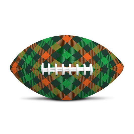 Irish Saint Patrick's Day Plaid Print Rugby Ball