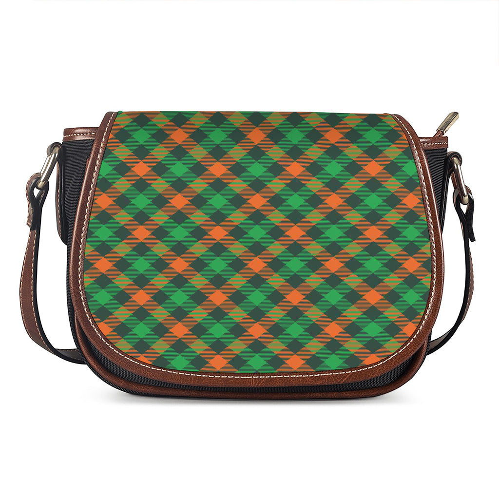 Irish Saint Patrick's Day Plaid Print Saddle Bag