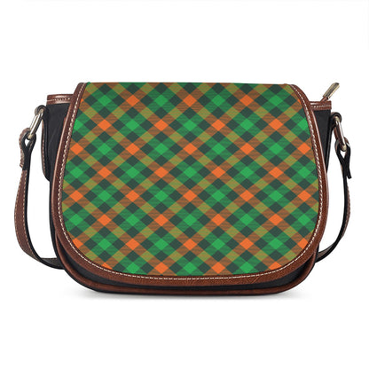 Irish Saint Patrick's Day Plaid Print Saddle Bag