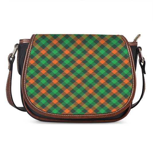 Irish Saint Patrick's Day Plaid Print Saddle Bag