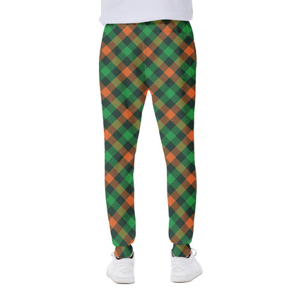 Irish Saint Patrick's Day Plaid Print Scuba Joggers