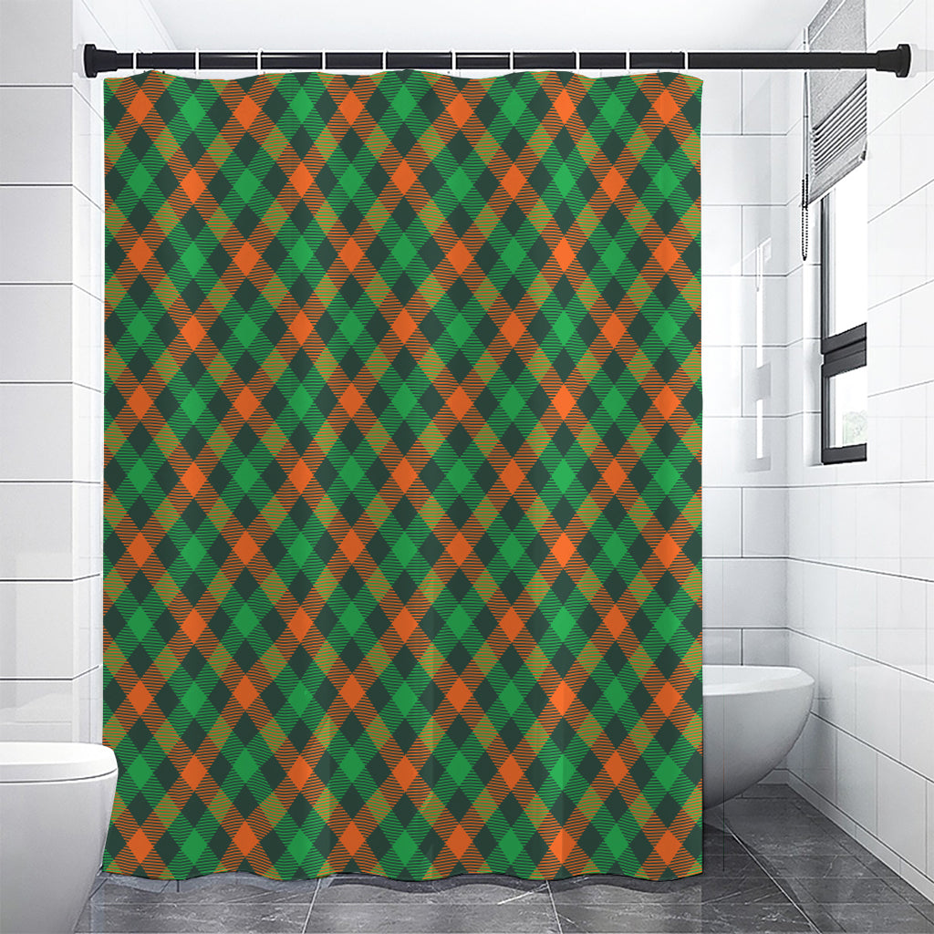 Irish Saint Patrick's Day Plaid Print Shower Curtain