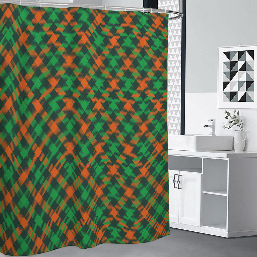 Irish Saint Patrick's Day Plaid Print Shower Curtain