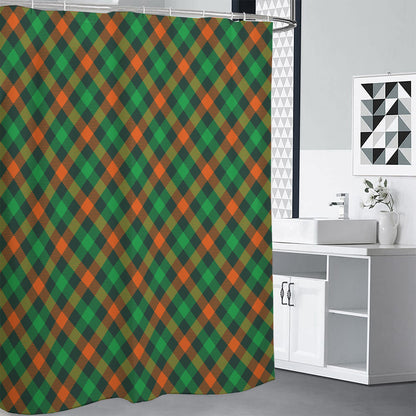 Irish Saint Patrick's Day Plaid Print Shower Curtain