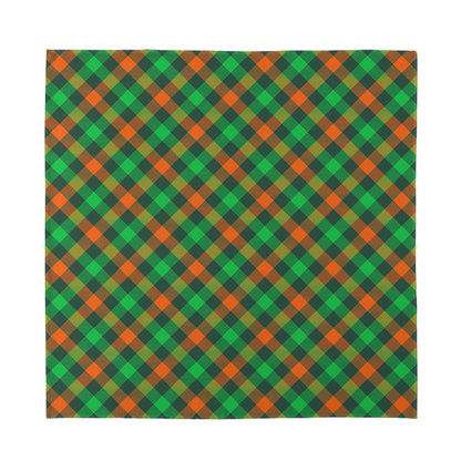 Irish Saint Patrick's Day Plaid Print Silk Bandana