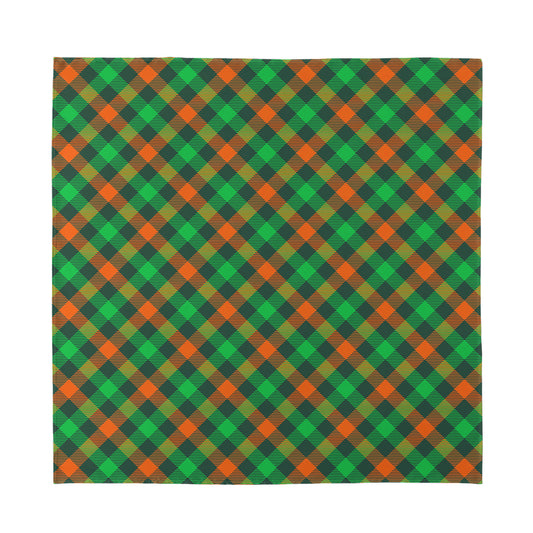 Irish Saint Patrick's Day Plaid Print Silk Bandana