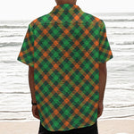 Irish Saint Patrick's Day Plaid Print Textured Short Sleeve Shirt