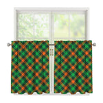 Irish Saint Patrick's Day Plaid Print Tier Curtains