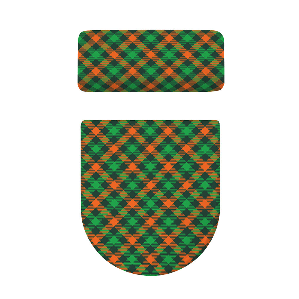 Irish Saint Patrick's Day Plaid Print Toilet Lid And Tank Cover Set