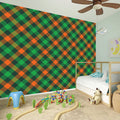 Irish Saint Patrick's Day Plaid Print Wall Sticker