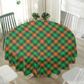 Irish Saint Patrick's Day Plaid Print Waterproof Round Tablecloth