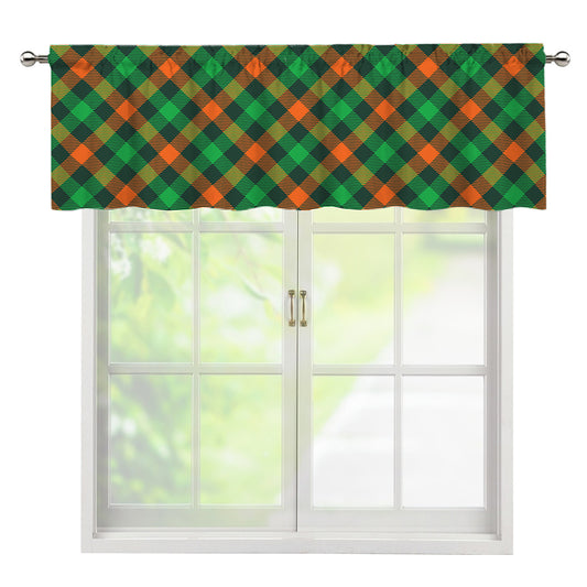 Irish Saint Patrick's Day Plaid Print Window Valance