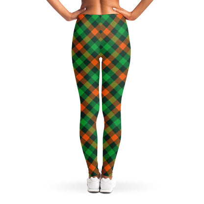 Irish Saint Patrick's Day Plaid Print Women's Leggings