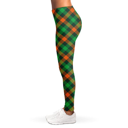 Irish Saint Patrick's Day Plaid Print Women's Leggings